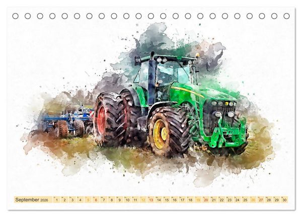 Produktbild: Traktoren - malerische Kraftpakete in der Landwirtschaft (Tischkalender 2026 DIN A5 quer), CALVENDO Monatskalender