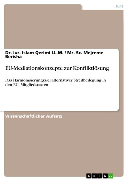 Produktbild: EU-Mediationskonzepte zur Konfliktl&ouml;sung