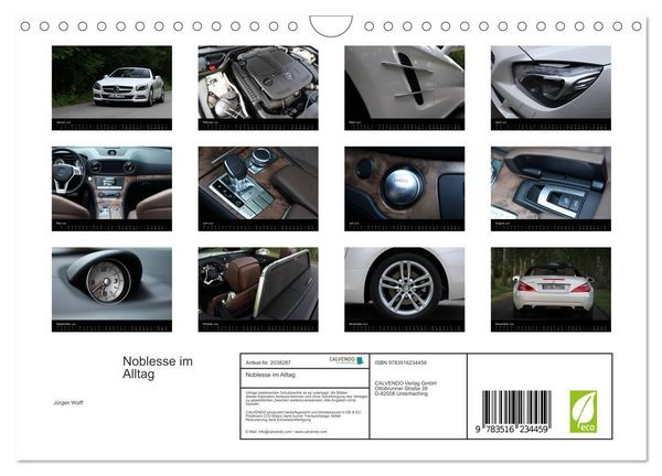 Produktbild: Noblesse im Alltag (Wandkalender 2026 DIN A4 quer), CALVENDO Monatskalender