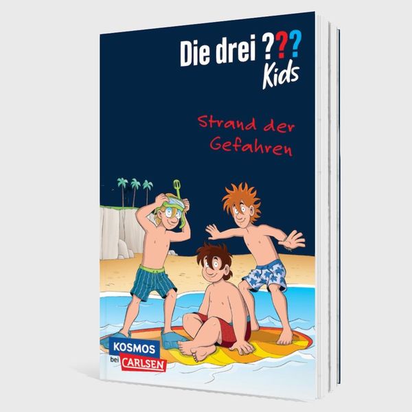 Produktbild: Die drei ??? Kids: Strand der Gefahren. Dreifachband. (Enth&auml;lt die B&auml;nde: Achtung, Strandr&auml;uber!, Insel der Haie, Surfstrand in Gefahr)