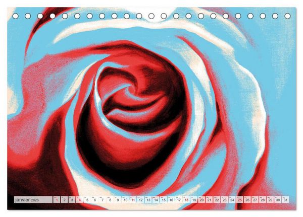 Produktbild: Roses peintes (Calendrier de bureau 2026 DIN A5 vertical), CALVENDO calendrier mensuel