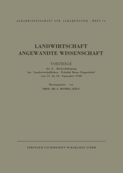 Produktbild: Landwirtschaft Angewandte Wissenschaft