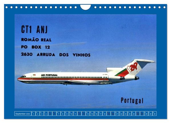 Produktbild: &Uuml;ber den Wolken - Flugzeuge des 20. Jahrhunderts auf Amateurfunkkarten (Wandkalender 2026 DIN A4 quer), CALVENDO Monatskalender