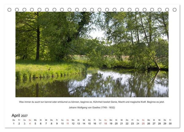 Produktbild: Der Naturkalender mit Zitaten und Spr&uuml;chen (Tischkalender 2027 DIN A5 quer), CALVENDO Monatskalender