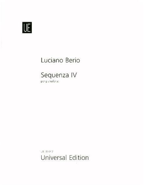 Produktbild: Berio, L: Sequenza IV