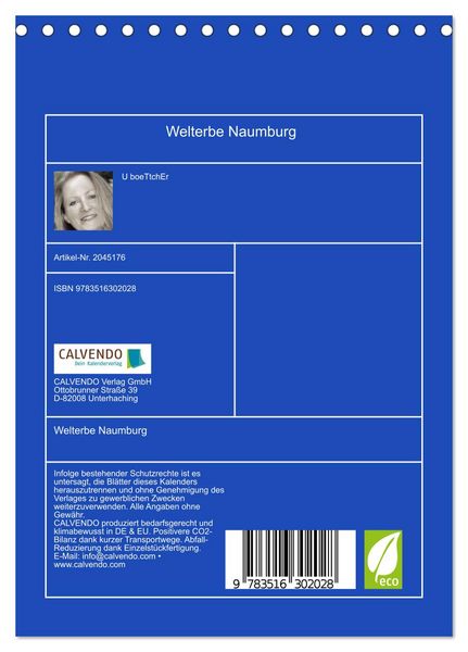 Produktbild: Welterbe Naumburg (Tischkalender 2026 DIN A5 hoch), CALVENDO Monatskalender