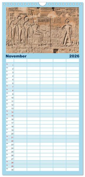 Produktbild: Familienplaner 2026 - &Auml;gypten mit 5 Spalten (Wandkalender, 21 x 45 cm) CALVENDO