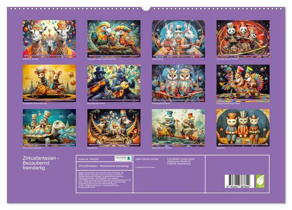 Produktbild: Zirkusfantasien - Bezaubernd fremdartig (hochwertiger Premium Wandkalender 2026 DIN A2 quer), Kunstdruck in Hochglanz