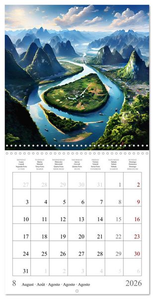 Produktbild: China - Magical Landscapes (Wall Calendar 2026 12 &times; 12 Inch) CALVENDO 12 Month Wall Calendar