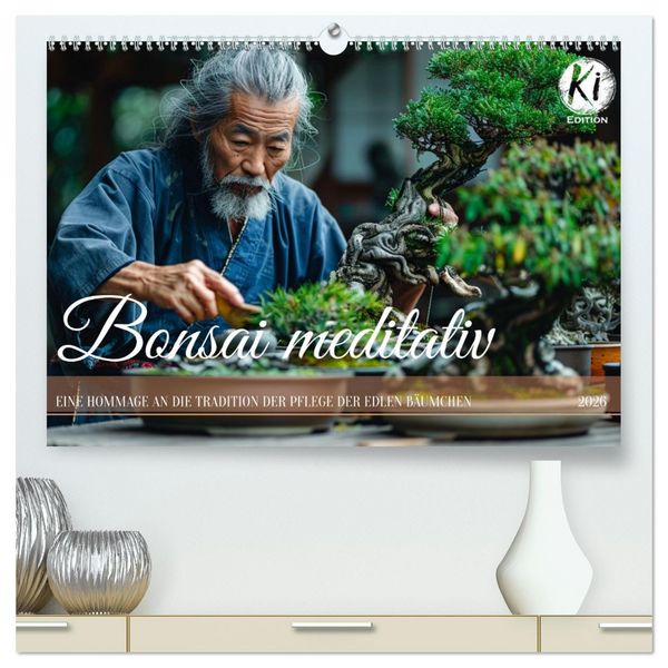 Produktbild: Bonsai meditativ (hochwertiger Premium Wandkalender 2026 DIN A2 quer), Kunstdruck in Hochglanz
