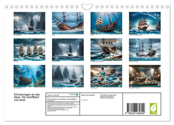 Produktbild: Erinnerungen an das Meer. Die Schifffahrt von einst (Wandkalender 2026 DIN A4 quer), CALVENDO Monatskalender