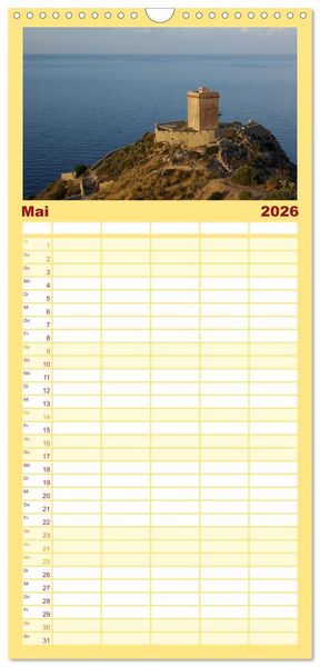 Produktbild: Familienplaner 2026 - Reisen ans Meer mit 5 Spalten (Wandkalender, 21 x 45 cm) CALVENDO