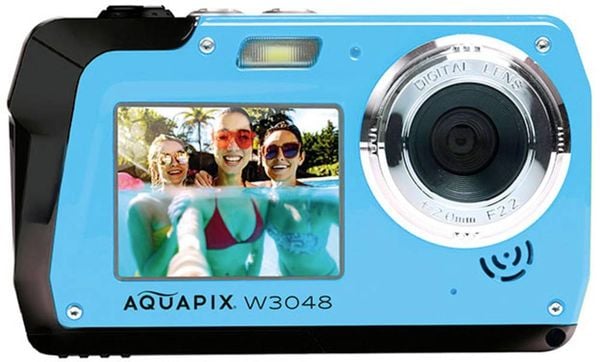 Produktbild: Easypix W3048-I "Edge" Digitalkamera 48 Megapixel Ice, Blue Unterwasserkamera, Frontdisplay
