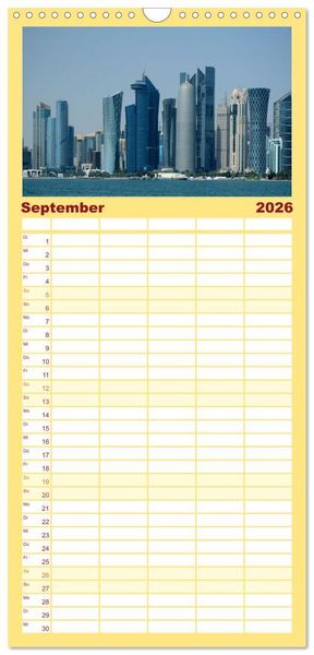 Produktbild: Familienplaner 2026 - Doha, die arabische Welt im Aufbruch mit 5 Spalten (Wandkalender, 21 x 45 cm) CALVENDO