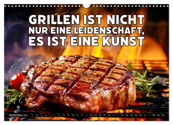Produktbild: B wie BBQ Impressionen mit Spr&uuml;chen (Wandkalender 2026 DIN A3 quer), CALVENDO Monatskalender