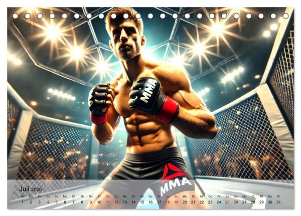 Produktbild: MMA Germany - Mixed Martial Arts Power (Tischkalender 2026 DIN A5 quer), CALVENDO Monatskalender