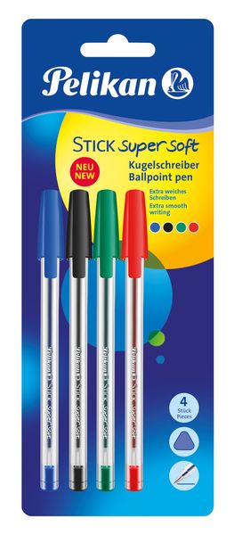 Produktbild: Pelikan Kugelschreiber Stick super soft, 4er Set