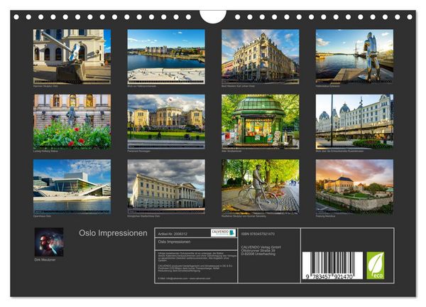 Produktbild: Oslo Impressionen (Wandkalender 2026 DIN A4 quer), CALVENDO Monatskalender