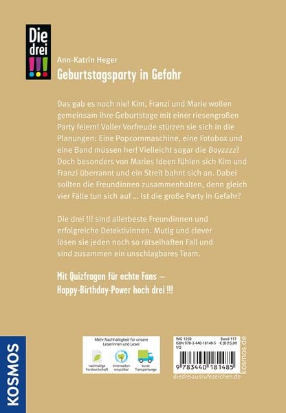 Produktbild: Die drei !!!, 117, Geburtstagsparty in Gefahr