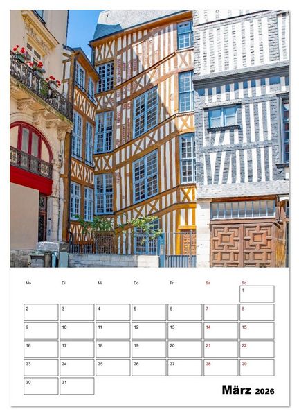 Produktbild: Rouen - Reiseplaner (hochwertiger Premium Wandkalender 2026 DIN A2 hoch), Kunstdruck in Hochglanz