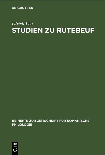Produktbild: Studien zu Rutebeuf