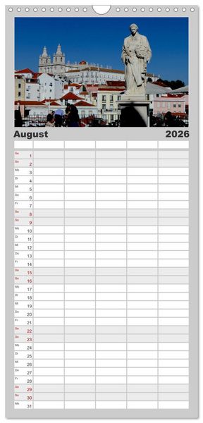 Produktbild: Familienplaner 2026 - Lissabon Stadtansichten 2026 mit 5 Spalten (Wandkalender, 21 x 45 cm) CALVENDO