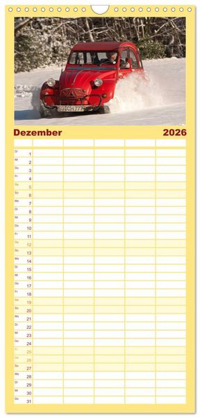 Produktbild: Familienplaner 2026 - Kultauto Ente Citro&euml;n 2CV mit 5 Spalten (Wandkalender, 21 x 45 cm) CALVENDO