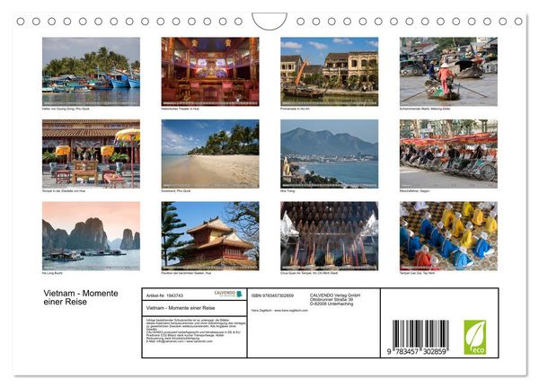 Produktbild: Vietnam - Momente einer Reise (Wandkalender 2026 DIN A4 quer), CALVENDO Monatskalender