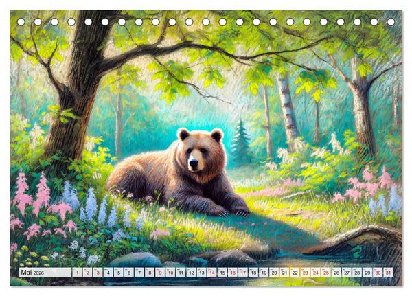Produktbild: Ein Jahr mit den B&auml;ren - Ein majest&auml;tisches Leben in der Wildnis (Tischkalender 2026 DIN A5 quer), CALVENDO Monatskalender