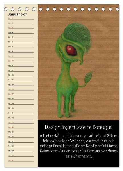Produktbild: Fabelhafte Wesen / Geburtstagskalender (Tischkalender 2027 DIN A5 hoch), CALVENDO Monatskalender