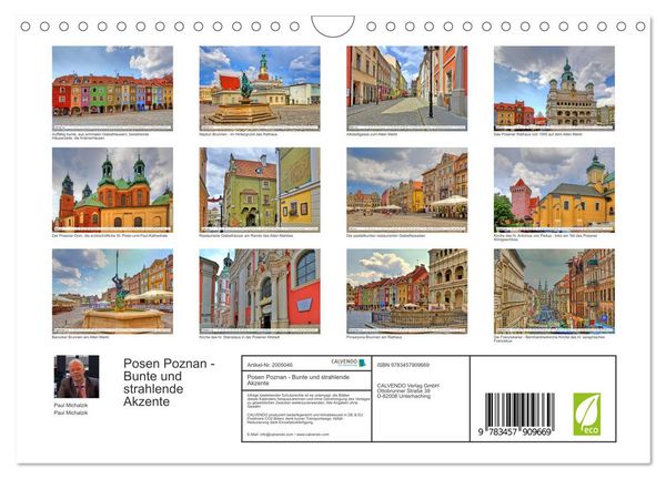 Produktbild: Posen Poznan - Bunte und strahlende Akzente (Wandkalender 2026 DIN A4 quer), CALVENDO Monatskalender