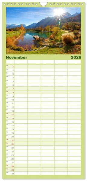Produktbild: Familienplaner 2026 - Herzliche Gr&uuml;&szlig;e aus Kuchl mit 5 Spalten (Wandkalender, 21 x 45 cm) CALVENDO