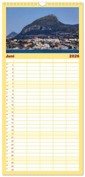 Produktbild: Familienplaner 2026 - Amalfik&uuml;ste und Capri mit 5 Spalten (Wandkalender, 21 x 45 cm) CALVENDO