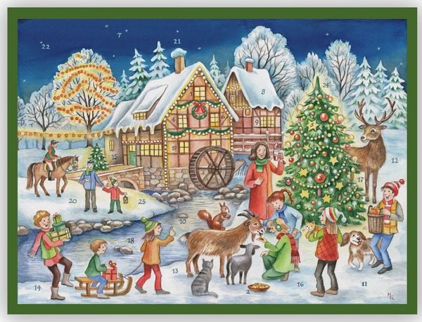 Produktbild: Adventskalender "Weihnachtliches M&uuml;hlhaus"