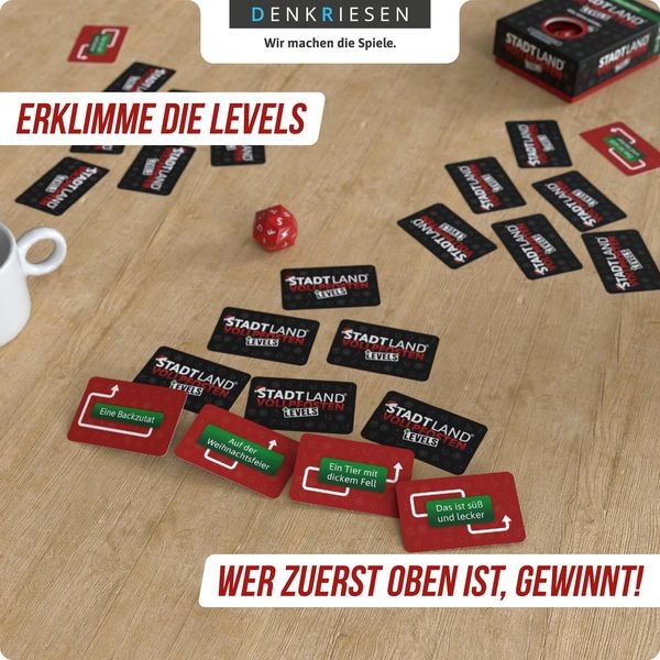 Produktbild: DENKRIESEN DEN20967 - STADT LAND VOLLPFOSTEN, Christmas Edition, Levels, Alle Jahre wieder, W&uuml;rfelspiel