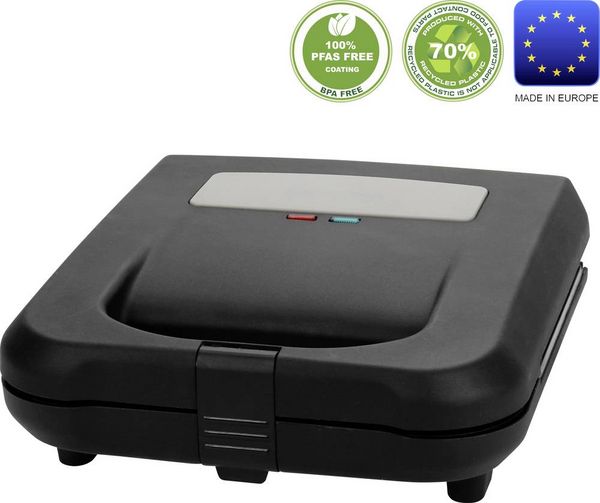 EMERIO ST-130038 Sandwichmaker Antihaftbeschichtung, BPA-frei Schwarz