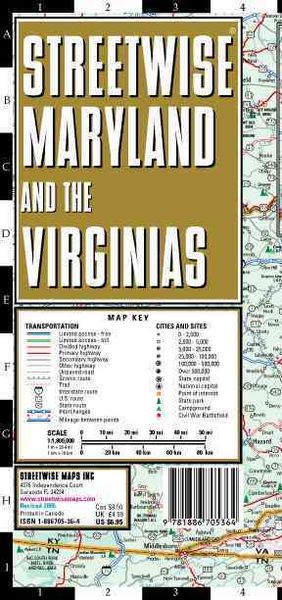 Produktbild: Streetwise Maryland & Virginia Map - Laminated State Road Map Ofmaryland & Virginia: Folding Pocket Size Travel Map