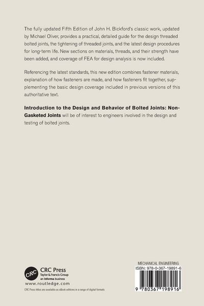 Produktbild: Introduction to the Design and Behavior of Bolted Joints