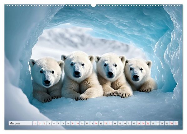 Produktbild: Im magischen Land der Eisb&auml;ren (hochwertiger Premium Wandkalender 2026 DIN A2 quer), Kunstdruck in Hochglanz