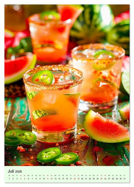Produktbild: Cocktails im Glas - Sommerliche Mixgetr&auml;nke zum Tr&auml;umen (Wandkalender 2026 DIN A4 hoch), CALVENDO Monatskalender