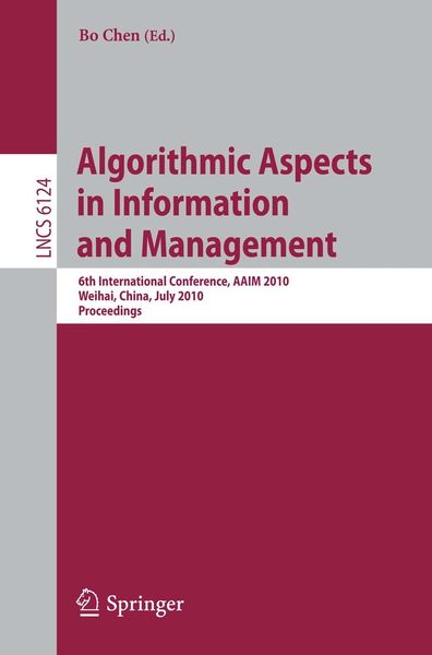 Produktbild: Algorithmic Aspects in Information and Management