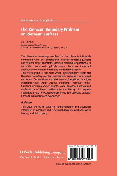 Produktbild: The Riemann Boundary Problem on Riemann Surfaces