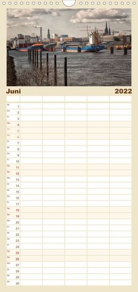 Produktbild: Hamburg - Familienplaner hoch (Wandkalender 2022 , 21 cm x 45 cm, hoch)