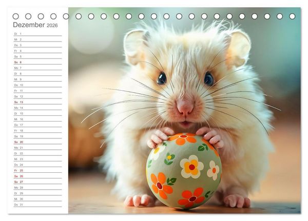 Produktbild: Spielzeit mit Schnuffel - Ein Hamster im Spielzeugparadies (Tischkalender 2026 DIN A5 quer), CALVENDO Monatskalender