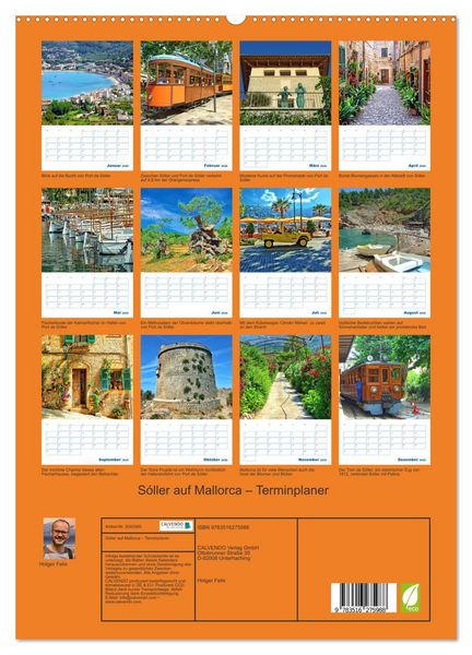 Produktbild: S&oacute;ller auf Mallorca &ndash; Terminplaner (hochwertiger Premium Wandkalender 2026 DIN A2 hoch), Kunstdruck in Hochglanz
