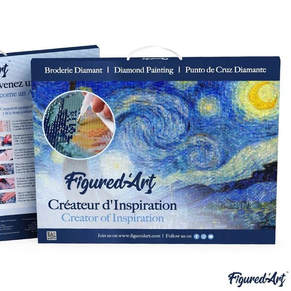 Produktbild: FiguredArt DP-066-Y - Diamond Painting, Haus an der K&uuml;ste, Leinwand-Keilrahmen 40x50cm, Diamond Painting Set