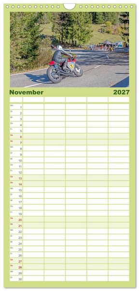 Produktbild: Familienplaner 2027 - Motorr&auml;der am Jochpass mit 5 Spalten (Wandkalender, 21 x 45 cm) CALVENDO