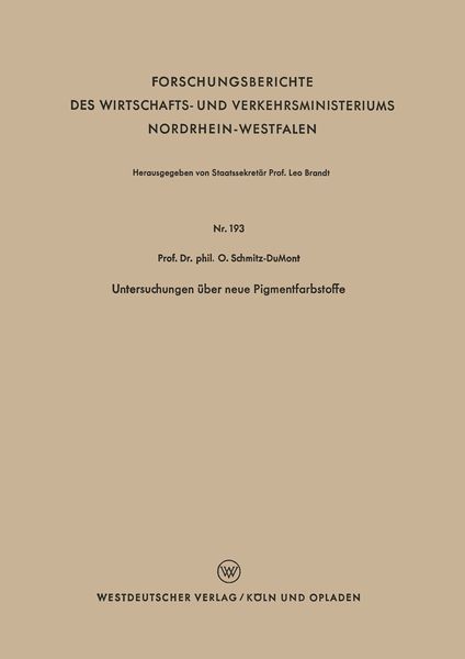 Produktbild: Untersuchungen &uuml;ber neue Pigmentfarbstoffe