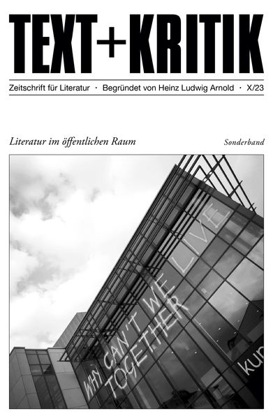 Produktbild: TEXT + KRITIK Sonderband - Literatur im &ouml;ffentlichen Raum