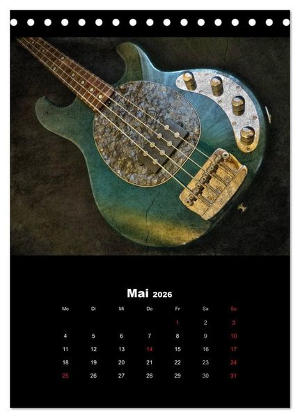 Produktbild: Vintage Gitarren (Tischkalender 2026 DIN A5 hoch), CALVENDO Monatskalender